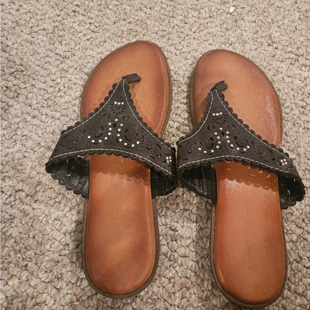 Marbella Black and Brown Women’s Sandal